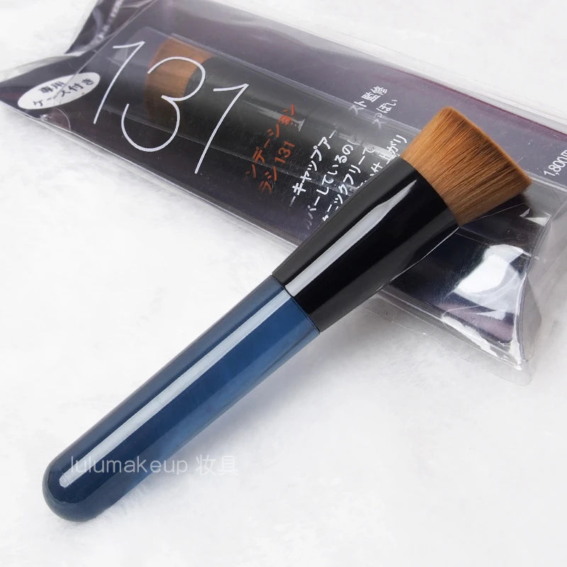 Angled Flat 131 Japan Liquid Foundation Brush BB Cream Sculpting Contour Makeup Brush Acrylic Handle With Case Quake