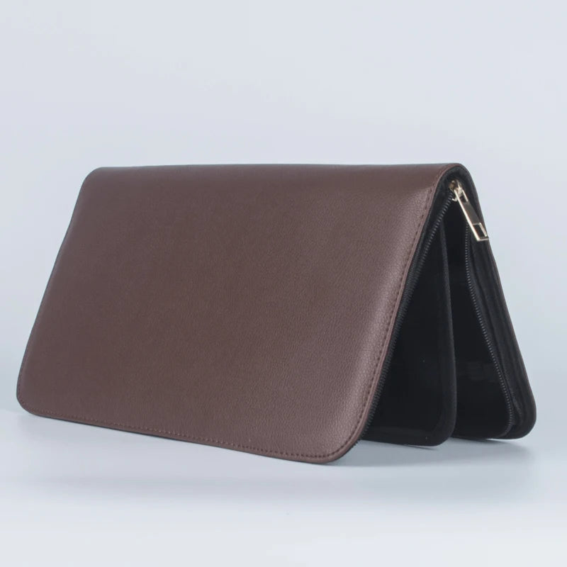 36 Roller Ball Pen / Fountain Pen / Ballpoint Pen Bag Brown Leather Pencil Case Antique Brown Improved New Pencil Bag Quake