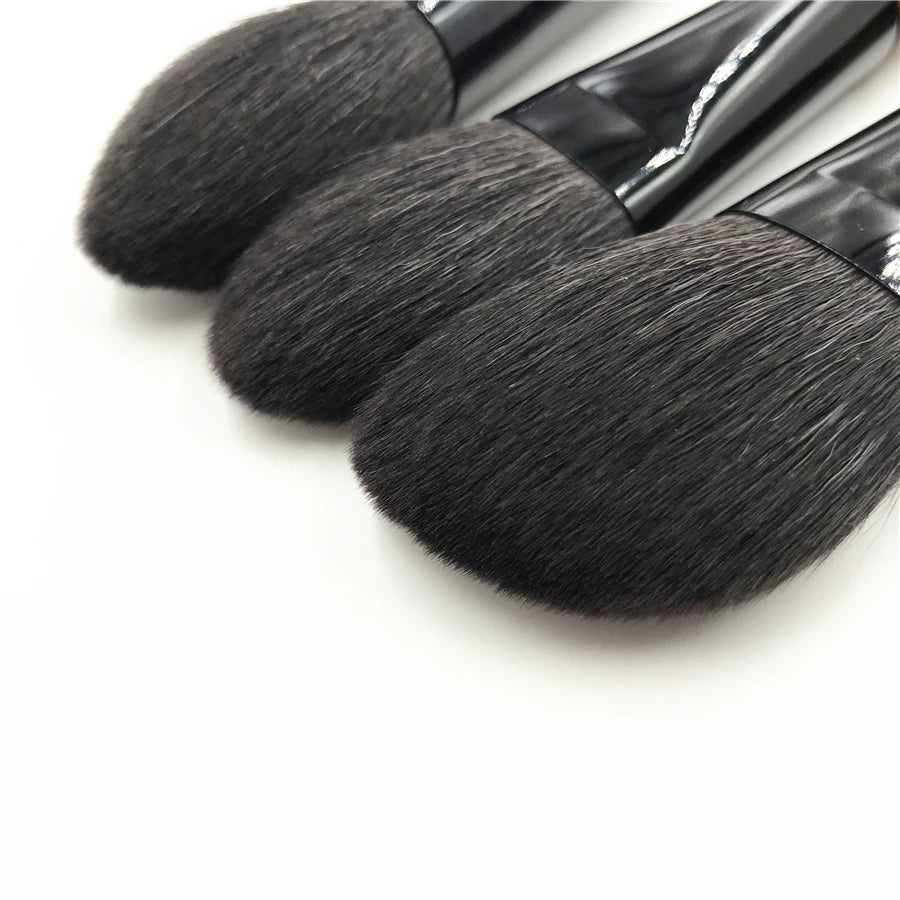 Goat Hair 10Pcs Makeup Brush Set Professional Wood Powder Blush Highlighter Eye Cosmetic Brush Kit with Bag Brochas Maquillaje Quake