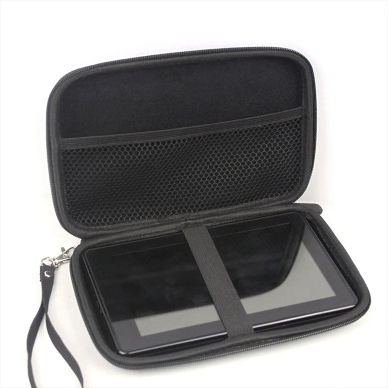7 Inch PU Hard Shell Leather Carry Bag Case Cover Pouch Sat Nav Navigation GPS Holder Bag Earphone For Phone Quake