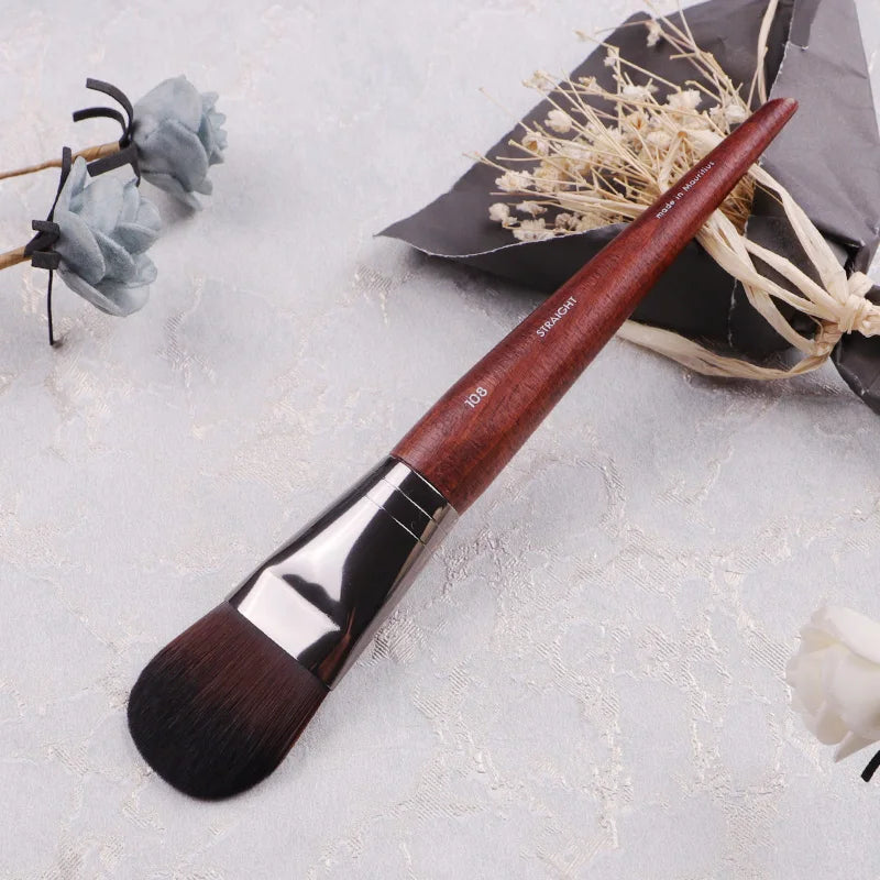 Professional Big Foundation Brush #108 Tongue Shape Straight Flat Liquid Foundation Brush Facial Mask Makeup Brush Quake