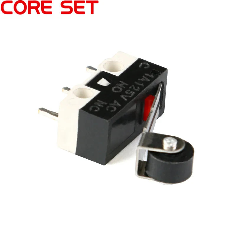 2Pcs Micro Limit Switch Mouse Button Tact Switch Without Handle/ With Handle/ With Handle Roller Micro Switch 1A 125V AC 3Pins Quake