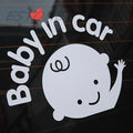 13*16cm Car Cartoon 'Baby in Car' Stickers Baby on Board Safety Sign Cute Car Decal Vinyl Sticker Quake WHITE
