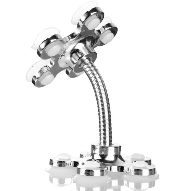 Car Double Suction Cup Mobile Phone Holder Rotatable Silicone Petal Shaped Sucker Vehicle Bracket Stand Universal 5 Color Quake S