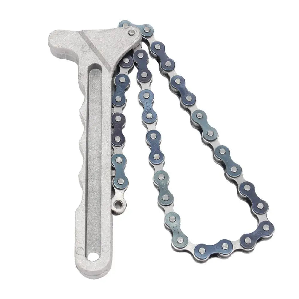 Portable Oil Filter Wrench Aluminum Alloy Handle Chain Oil Filter Wrench Spanner Remover Tool Quake