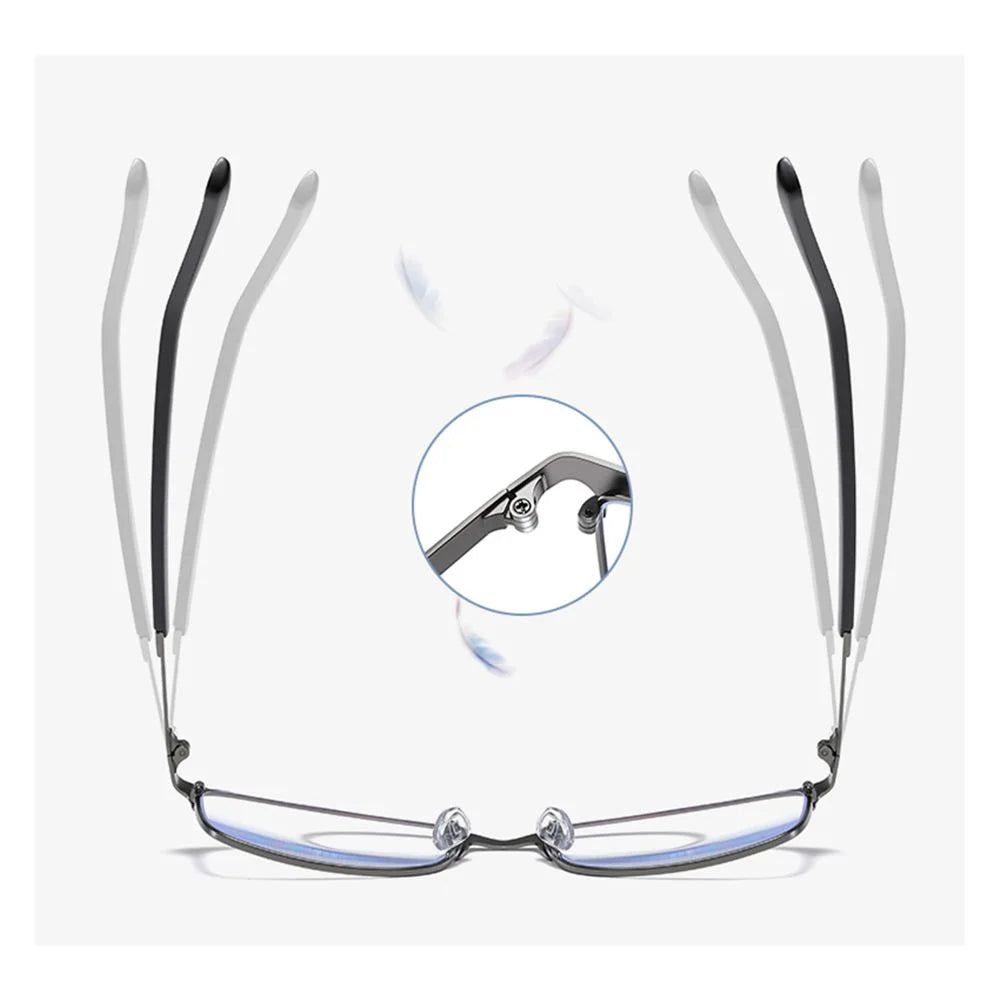 Fashion Business Reading Glasses for Men Women Classic Metal Frame Readers Glasses Mens Presbyopic Optical Glasses +1.0~+4.0 Quake