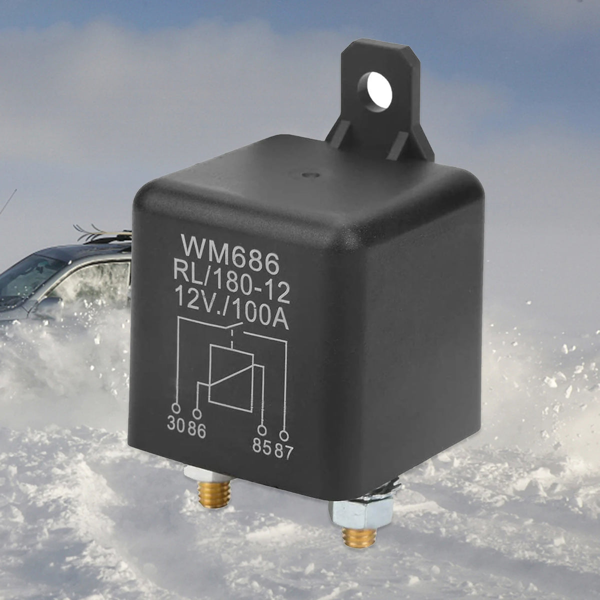 WM686 100A RL/180 12V DC Dust-proof Automotive Fuseds Car Starter Relay Accessory Quake