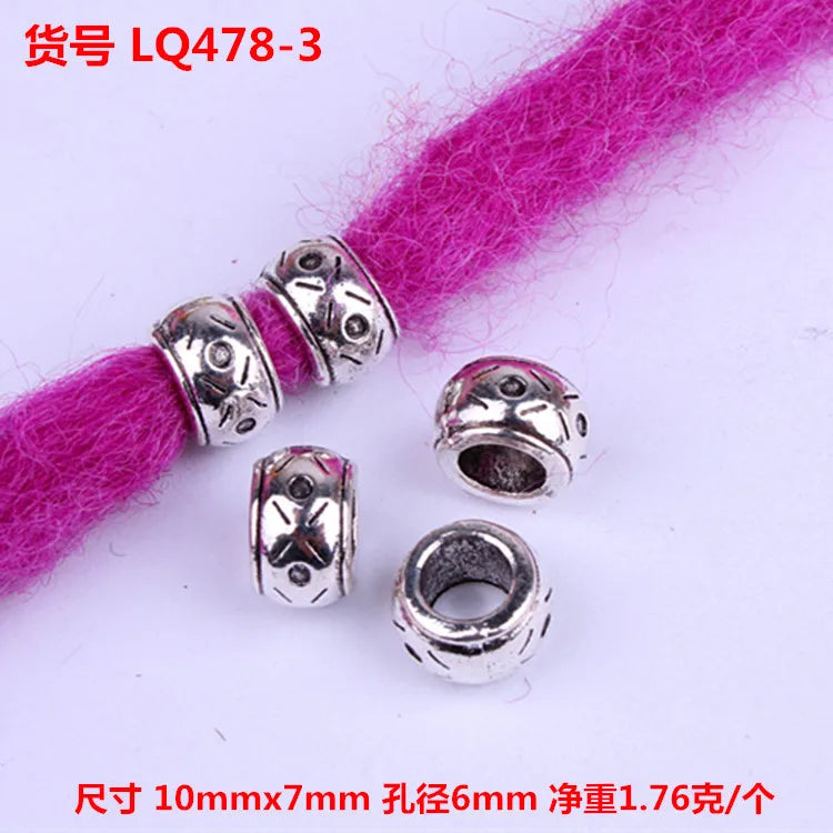 5pcs Dreadlocks Beads Hair Braider Cuffs Rings Hair Pendants Hair Headband Braiders Styling Tool Accessories Quake LQ478-3