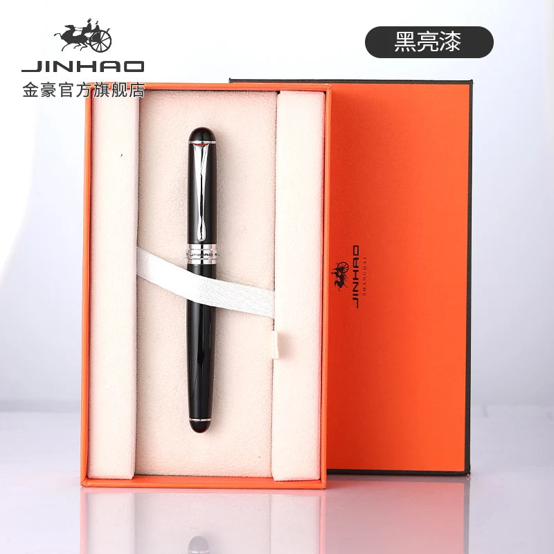 Jinhao X750 Classic Style Silver Clip Metal Fountain Pen 0.5mm Nib Steel Ink Pens for Gift Office Supplies School Supplies Quake ONE PEN(NO BOX) 9 Medium 0.6-0.7mm