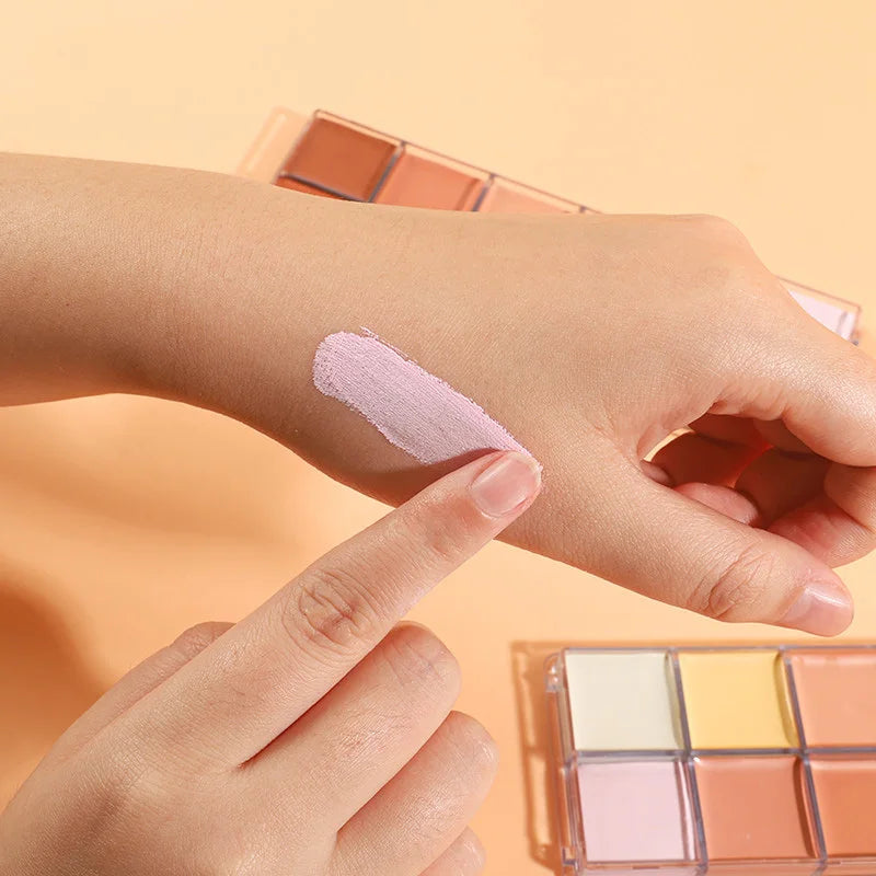 12 Color Concealer Palette Nude Contour Cream Acne Spot Dark Circles Cover Face Foundation Brighten Pigment Cosmetic Makeup Tool Quake