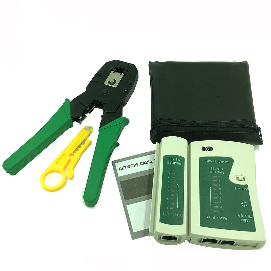 Stripping Crimping Pliers Network Cable Clamp Pliers +Professional Network Cable Tester RJ45 RJ11 RJ12 CAT5 UTP LAN Cable Tester Quake