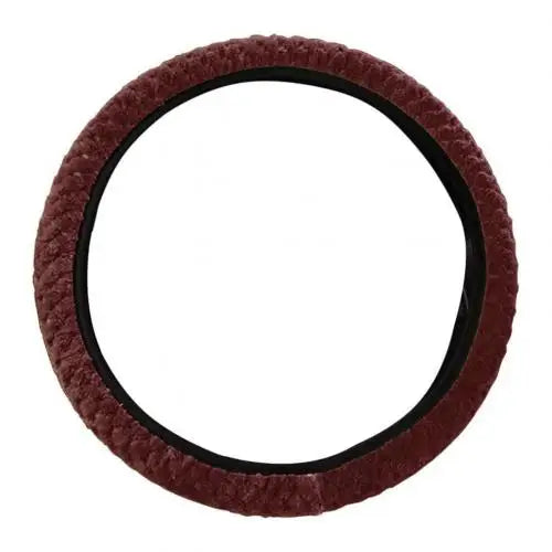Universal Auto Steering Cover Winter Anti-Slip Soft Plush Car Steering Wheel Protected Cover Holder Accessories Quake Brown