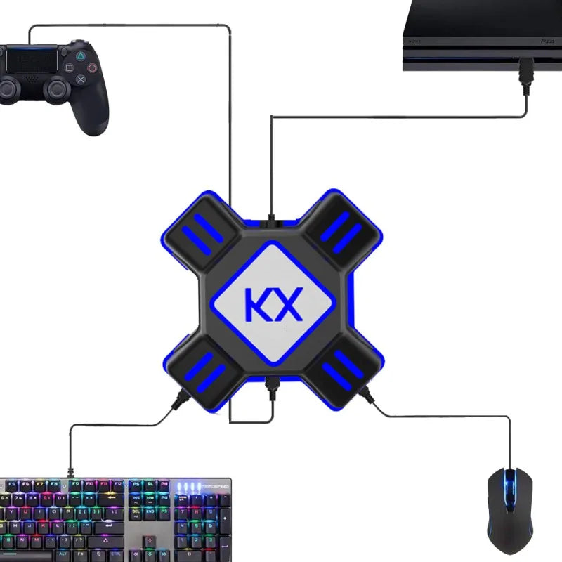 For PS4 Controller Keyboard Mouse Adapter KX USB Gamepad Adapter Converter for Xbox One Nintendo Switch for Playstation 4 Pro P3 Quake