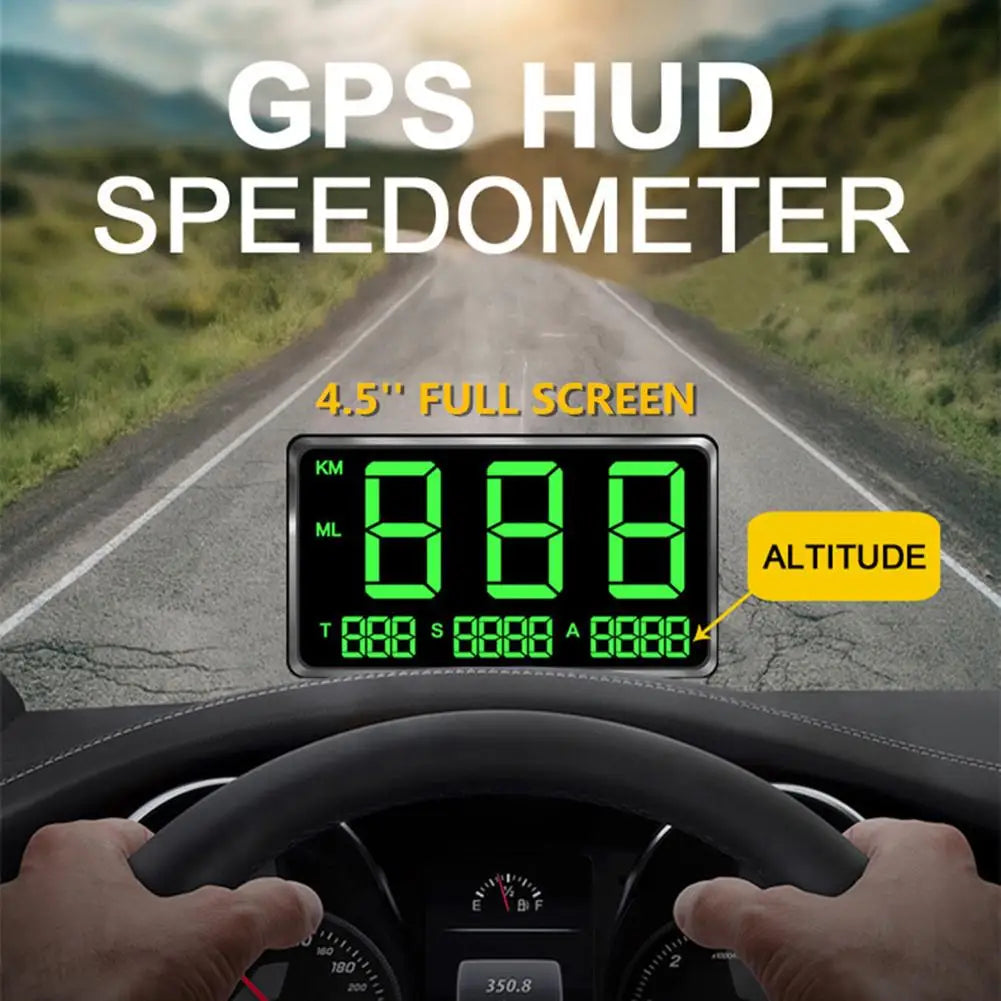Car GPS Speed Heads Up Display HUD MPH Digital Speedometer Altitudes C80 Monitor Alarm Radars Detector Accessories Quake