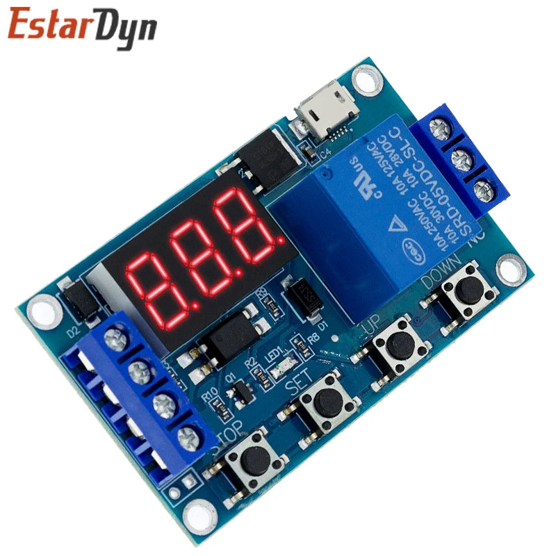 6-30V Relay Module Switch Trigger Time Delay Circuit Timer Cycle Adjustable Trigger OFF / ON Switch Timing Cycle for Quake