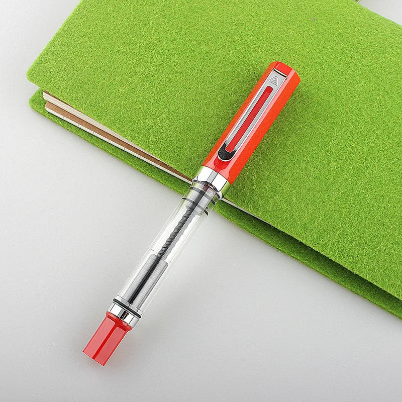 Lanbitou 3059 Fountain Pen Piston Plastic Ink Pen EF/F Nib Silver Clip Business Stationery Office School Supplies Writing Gift Quake ONE PEN 7 EF 0.38MM