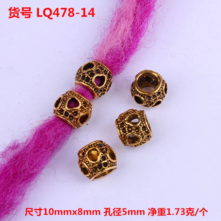5pcs Dreadlocks Beads Hair Braider Cuffs Rings Hair Pendants Hair Headband Braiders Styling Tool Accessories Quake LQ478-14