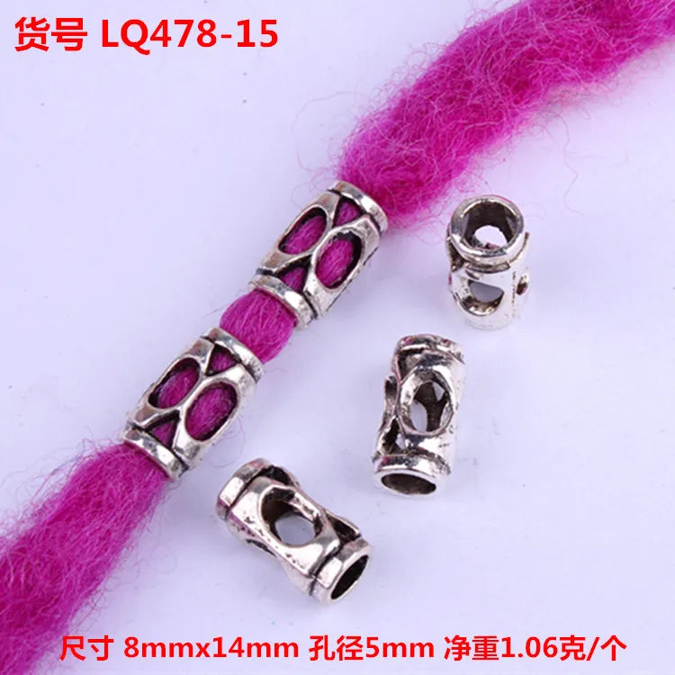 5pcs Dreadlocks Beads Hair Braider Cuffs Rings Hair Pendants Hair Headband Braiders Styling Tool Accessories Quake LQ478-15