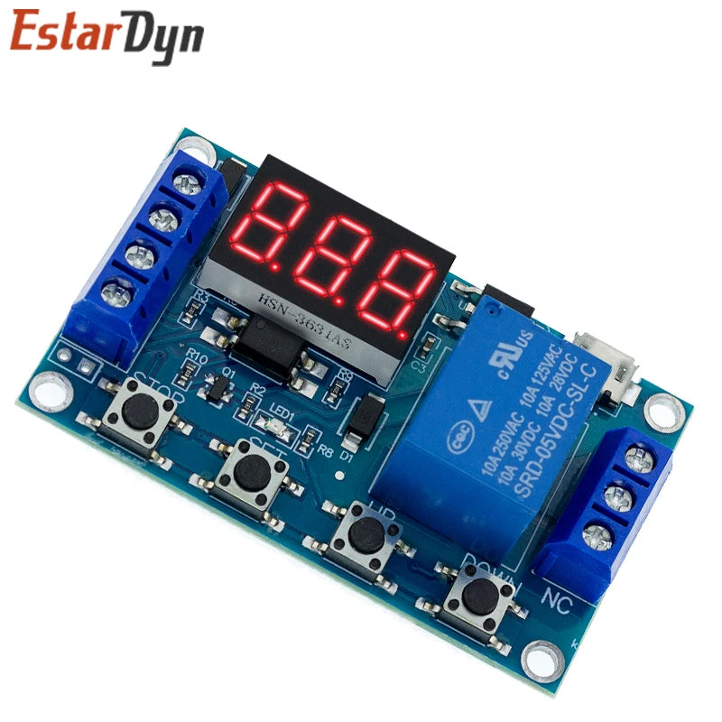 6-30V Relay Module Switch Trigger Time Delay Circuit Timer Cycle Adjustable Trigger OFF / ON Switch Timing Cycle for Quake