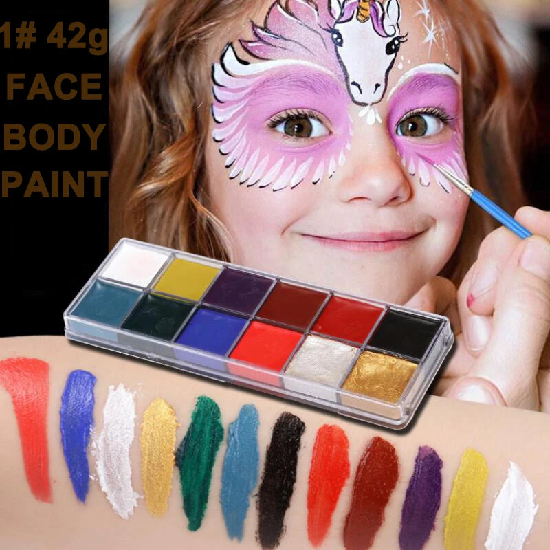 Paint Body Makeup Halloween Face Body Art 12/20 Colors Painting Kit with Brushes Safe Ingredient Available for Kid and Adult Quake