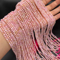 Natural Stone Faceted Isolation Beads 3mm Ametrine/Fluorite/Tourmaline/Pink Opal For Jewelry Making DIY Necklace Accessory Quake Pink Opal 3mm