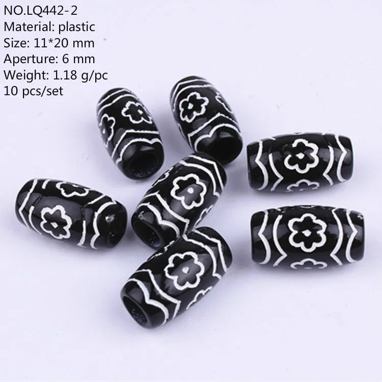 10pcs Hair Beads African Hair Rings Beads Cuffs Tubes Charms Dreadlock Dread Hair Braids Jewelry Decoration Accessories Tools Quake 10 pcs