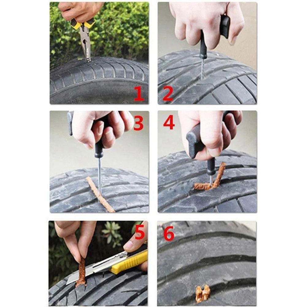 5Pcs Auto Car Tyre Repair Puncture Recovery Tubeless Seal Plugs Strips Kit Car Accessories Quake