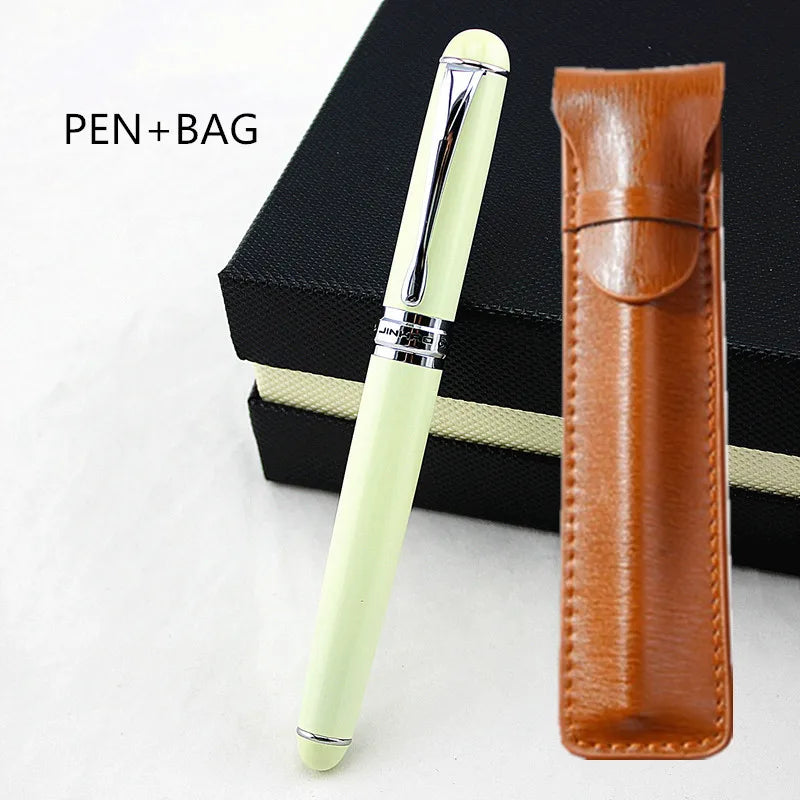 Jinhao X750 Classic Style Silver Clip Metal Fountain Pen 0.5mm Nib Steel Ink Pens for Gift Office Supplies School Supplies Quake PEN AND BAG 6 Medium 0.6-0.7mm