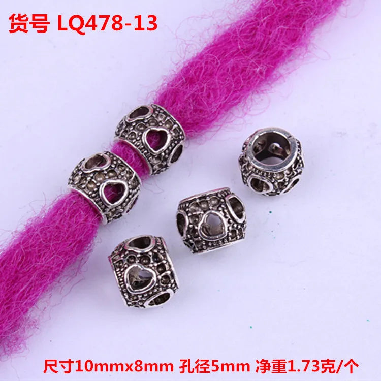 5pcs Dreadlocks Beads Hair Braider Cuffs Rings Hair Pendants Hair Headband Braiders Styling Tool Accessories Quake LQ478-13