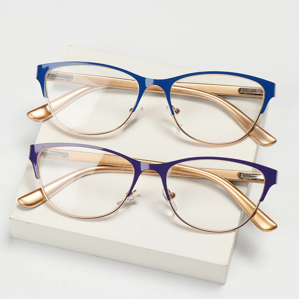 Fashion Classic Metal Reading Glasses for Women Men Presbyopia Eyeglasses Elder Anti-fatigue Optical Eyewear Diopter +1.0~3.5 Quake