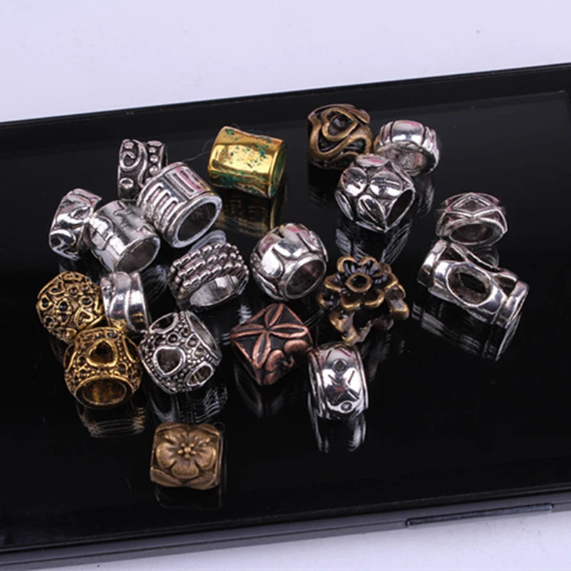 5pcs Dreadlocks Beads Hair Braider Cuffs Rings Hair Pendants Hair Headband Braiders Styling Tool Accessories Quake