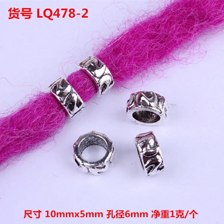 5pcs Dreadlocks Beads Hair Braider Cuffs Rings Hair Pendants Hair Headband Braiders Styling Tool Accessories Quake LQ478-2