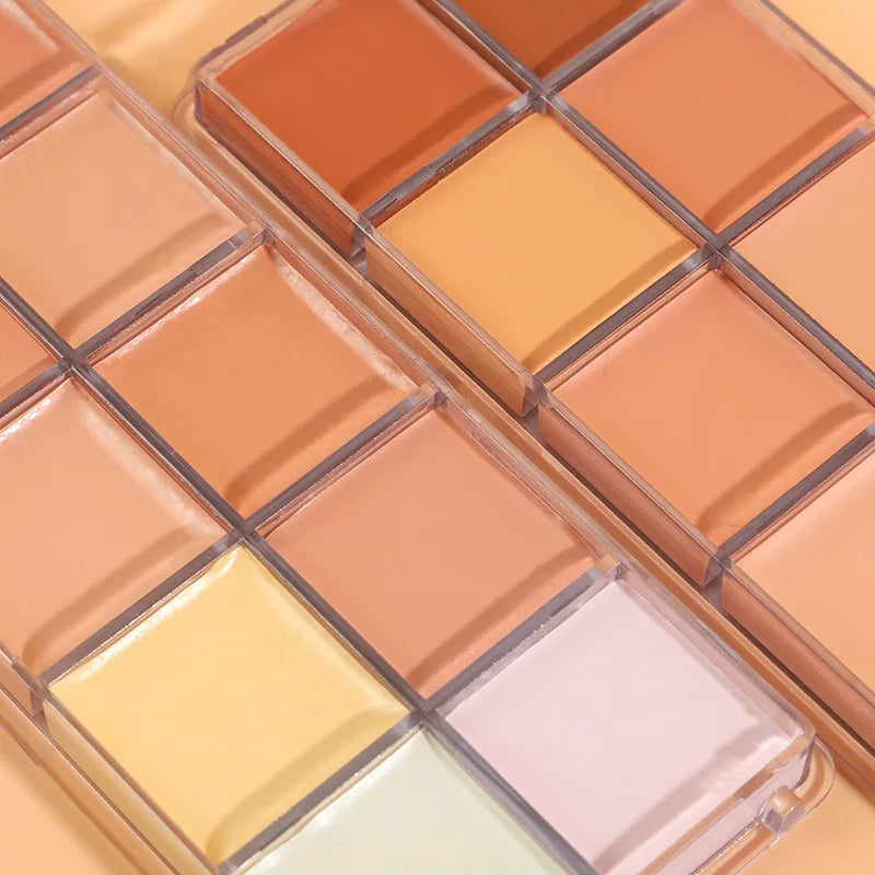 12 Color Concealer Palette Nude Contour Cream Acne Spot Dark Circles Cover Face Foundation Brighten Pigment Cosmetic Makeup Tool Quake