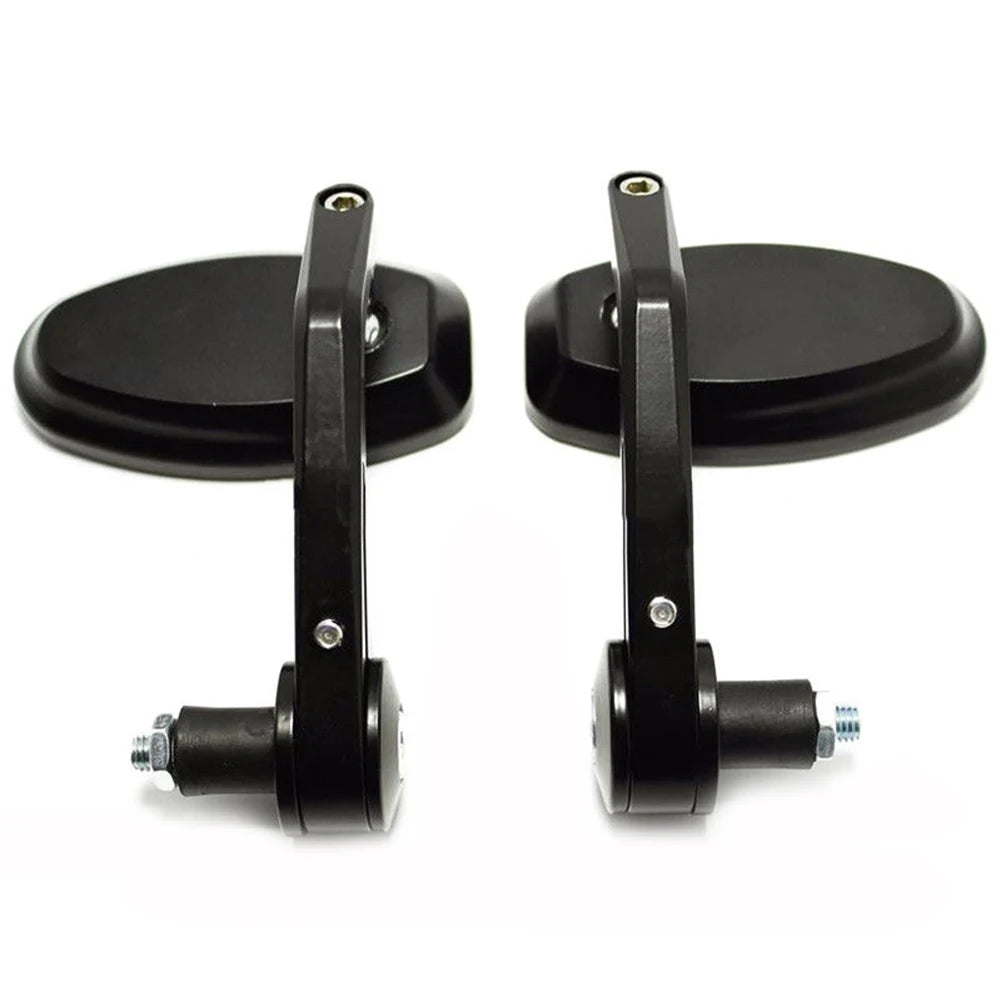 1 Pair Universal Motorcycle Handle Bar End Rearview Side Mirrors Replacement Motorcycle Mirror Quake black