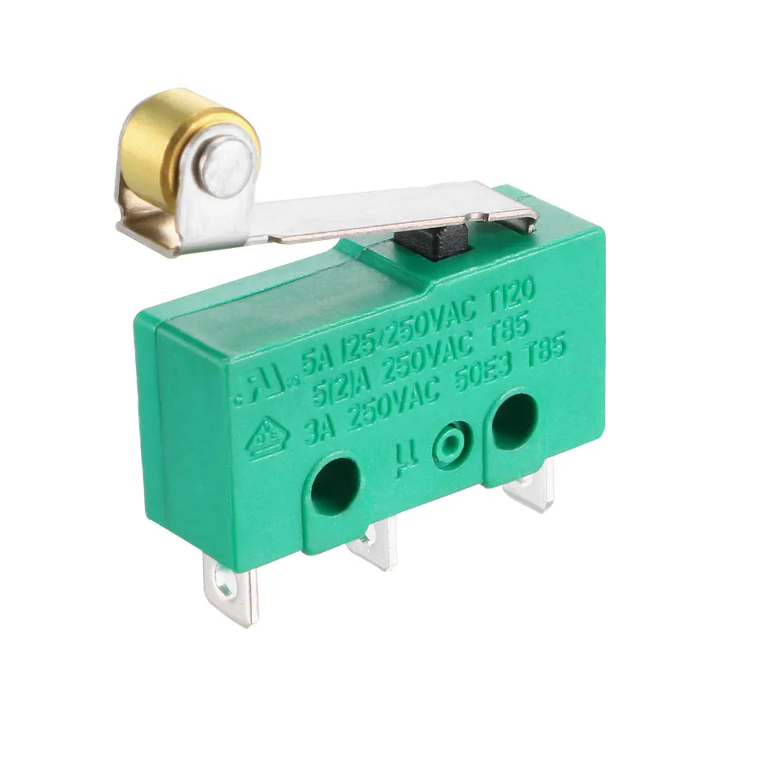 3Pcs KW4-3Z-3 Micro Limit Switch SPDT NO NC 3 Terminals Momentary Hinge Roller Lever Green Microswitch Miniature Micro Switch Quake