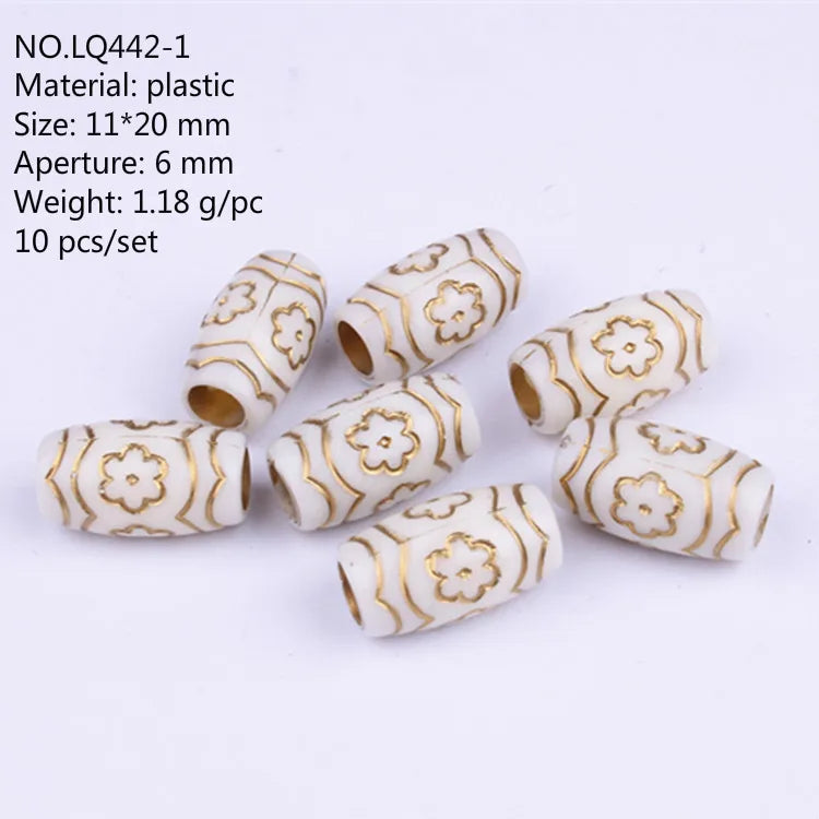 10pcs Hair Beads African Hair Rings Beads Cuffs Tubes Charms Dreadlock Dread Hair Braids Jewelry Decoration Accessories Tools Quake 10 pcs 1