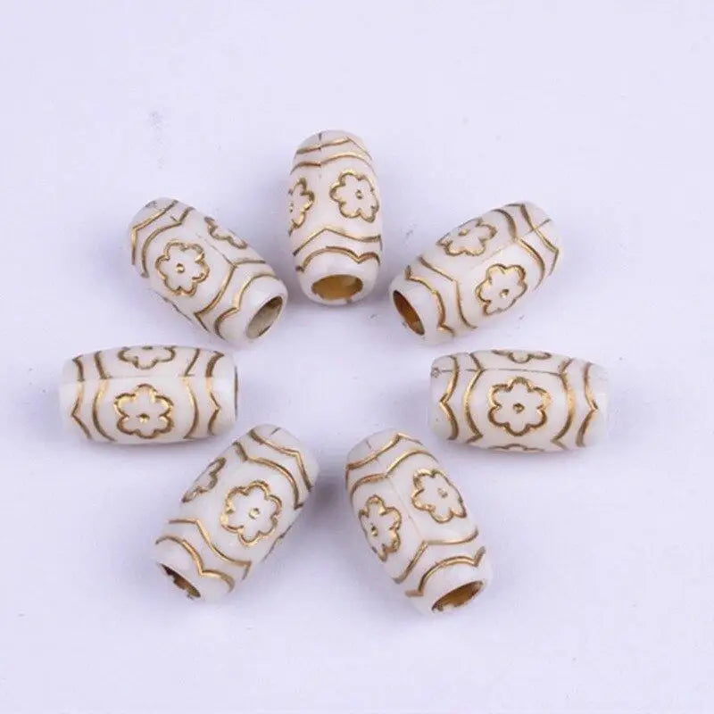 10pcs Hair Beads African Hair Rings Beads Cuffs Tubes Charms Dreadlock Dread Hair Braids Jewelry Decoration Accessories Tools Quake