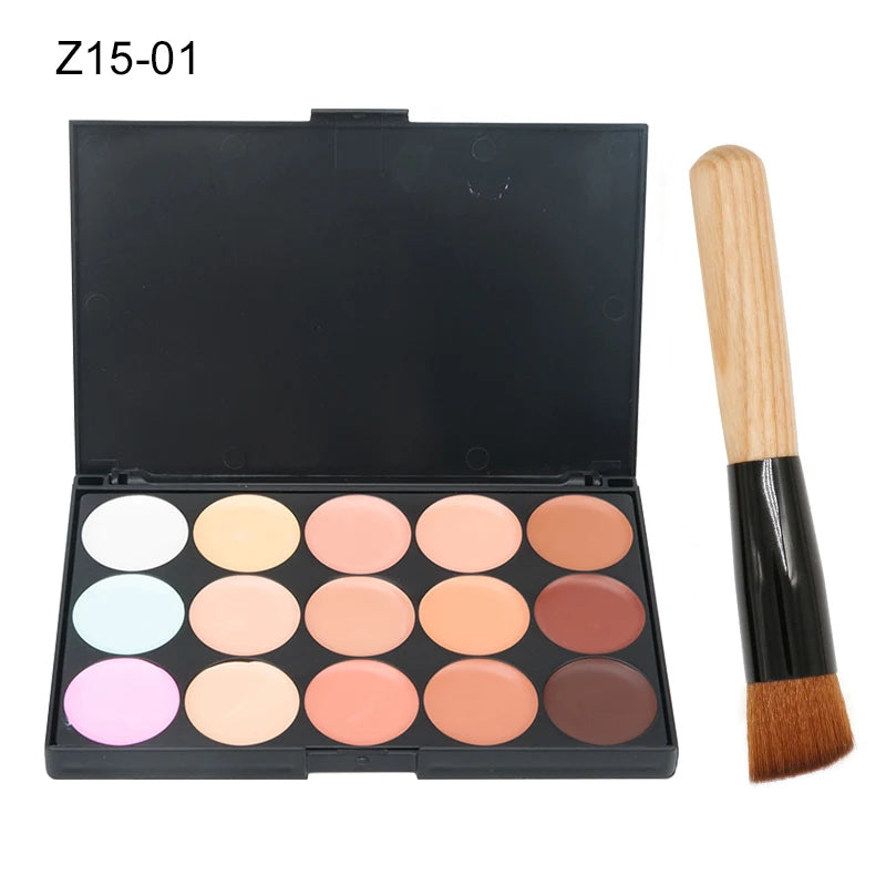 15 Colors Face Concealer Camouflage Cream Contour Palette Maquillaje Profesional Foundation Paleta Concealer Quake 01-Makeup Brush