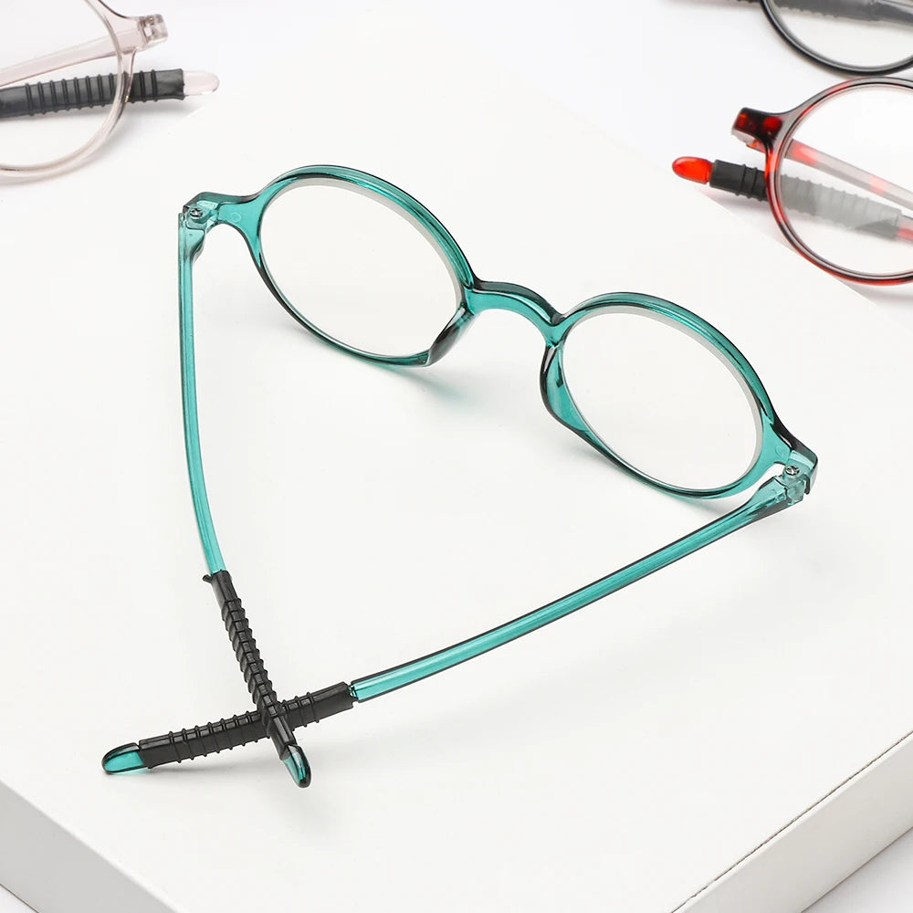 Fashion Round Frame Reading Glasses for Women Men High-definition Vision Care Readers Eyewear Presbyopia Eyeglasses +1.0~+4.0 Quake