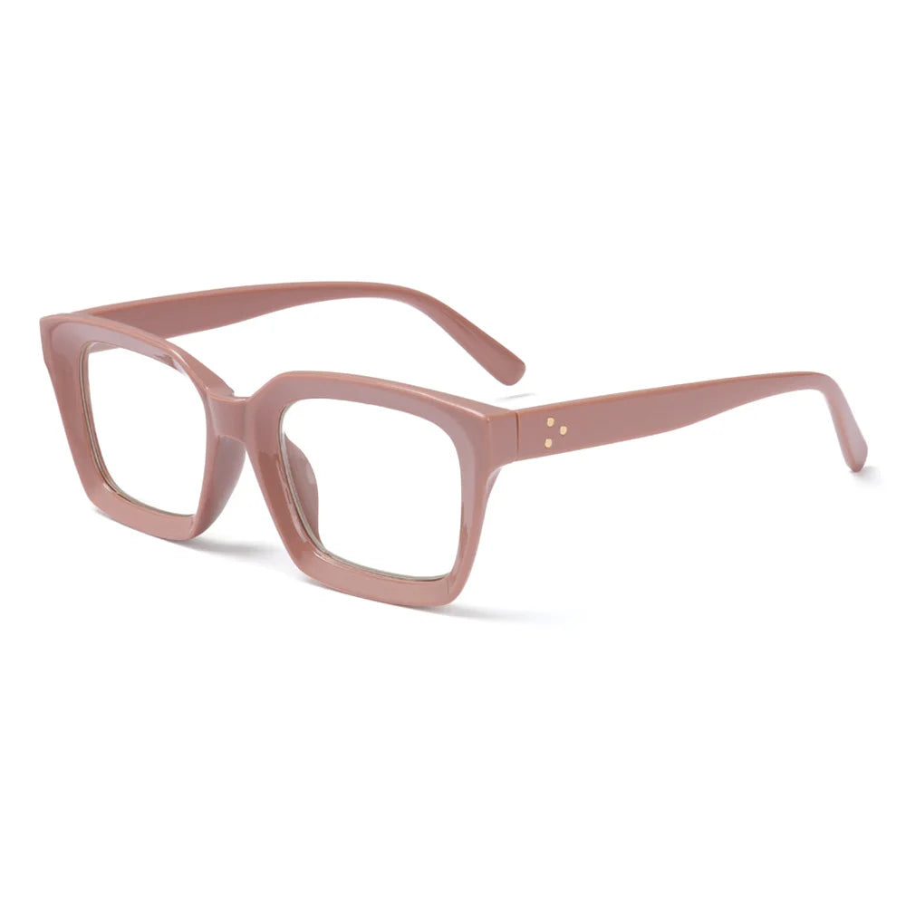 Fashion Square Reading Glasses for Men Women Large Frame Presbyopia Eyeglasses High-definition Eyewear Diopter +1.0~+4.0 Quake brown +100