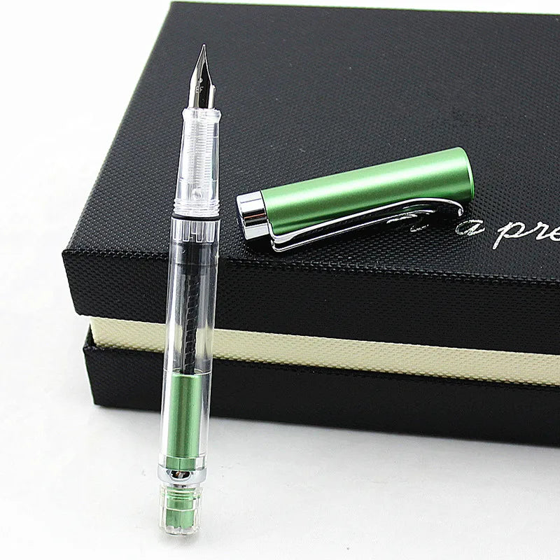 Special Offer Piston Fountain Pen Fine Nib 0.5mm Transparent Piston Ink Pen School Business Office Gift Writing Pen Quake Q F 0.5MM