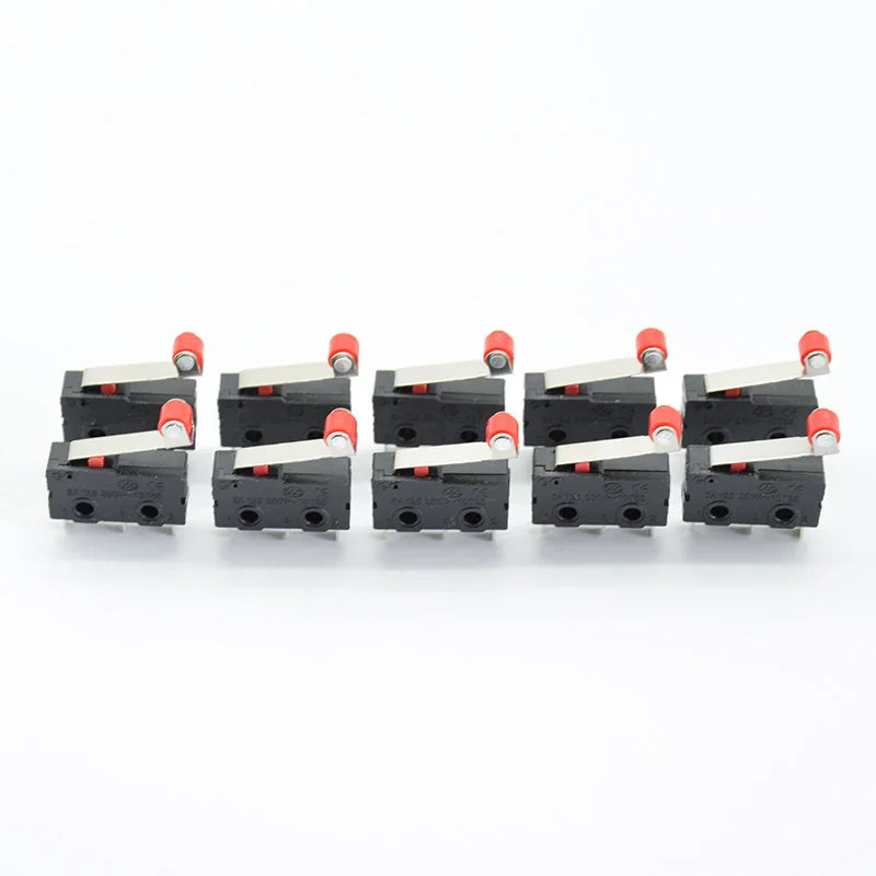 10Pcs Micro Limit Switch Roller Lever Arm SPDT Snap Action LOT 3Pin With Roller Limit Switch Mini Quake