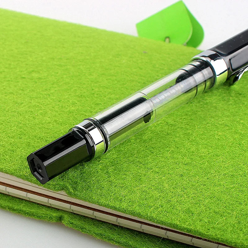 Lanbitou 3059 Fountain Pen Piston Plastic Ink Pen EF/F Nib Silver Clip Business Stationery Office School Supplies Writing Gift Quake