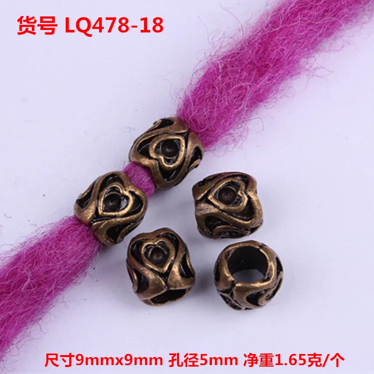 5pcs Dreadlocks Beads Hair Braider Cuffs Rings Hair Pendants Hair Headband Braiders Styling Tool Accessories Quake LQ478-18
