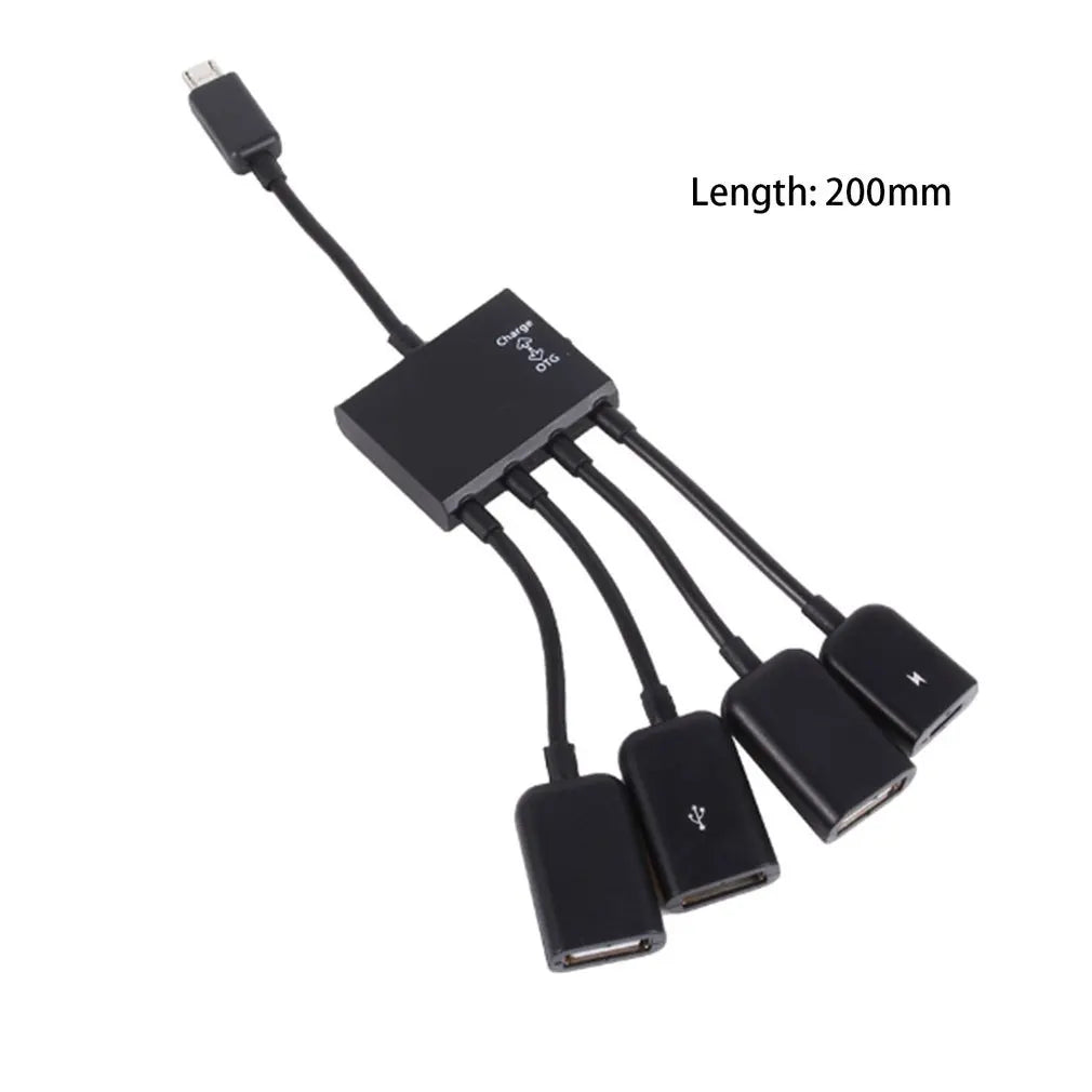 OTG 3/4 Port Micro USB Power Charging Hub Cable Spliter Connector Adapter For Smartphone Computer Tablet PC Data Wire Quake