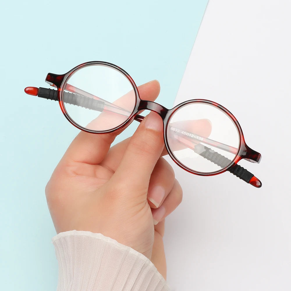 Fashion Round Frame Reading Glasses for Women Men High-definition Vision Care Readers Eyewear Presbyopia Eyeglasses +1.0~+4.0 Quake