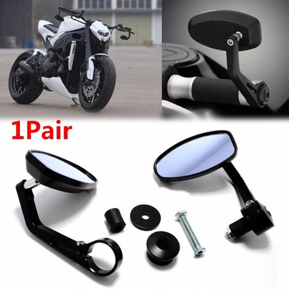 1 Pair Universal Motorcycle Handle Bar End Rearview Side Mirrors Replacement Motorcycle Mirror Quake