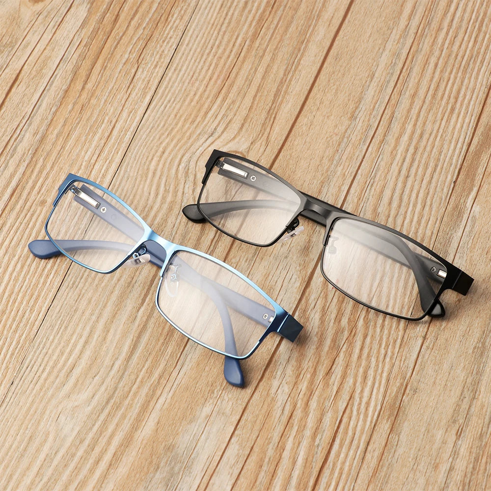 Fashion Classic Business Reading Glasses for Men Titanium Alloy Frame Readers Eyewear Ultra Light Resin Lens Presbyopia Glasses Quake