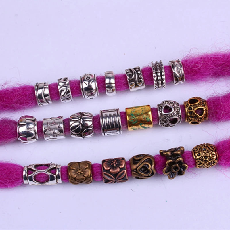 5pcs Dreadlocks Beads Hair Braider Cuffs Rings Hair Pendants Hair Headband Braiders Styling Tool Accessories Quake