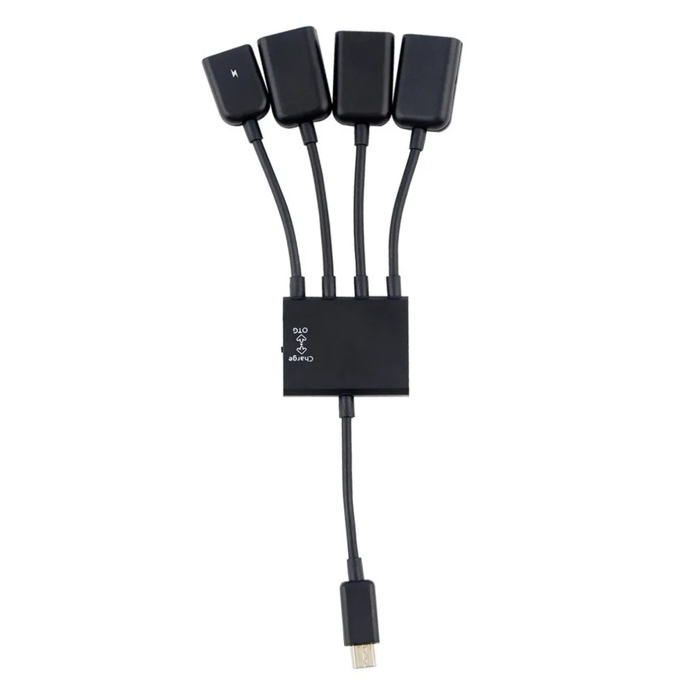OTG 3/4 Port Micro USB Power Charging Hub Cable Spliter Connector Adapter For Smartphone Computer Tablet PC Data Wire Quake